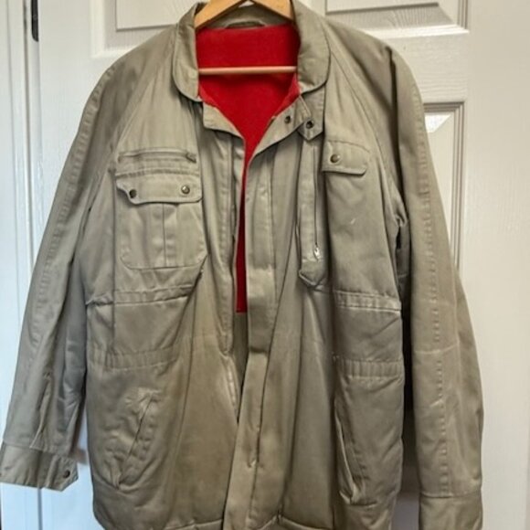 Vintage 70s/80s Field Jacket with Red Wool Liner – Heavy Canvas – Tan - Picture 2 of 6